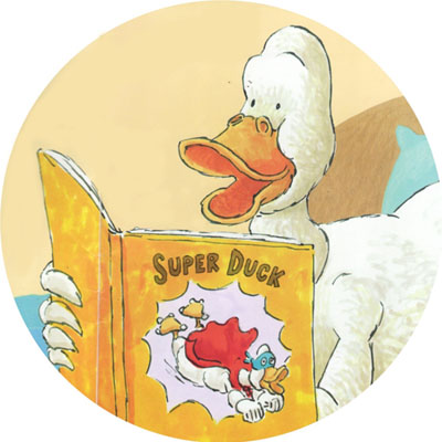 Super Duck reads