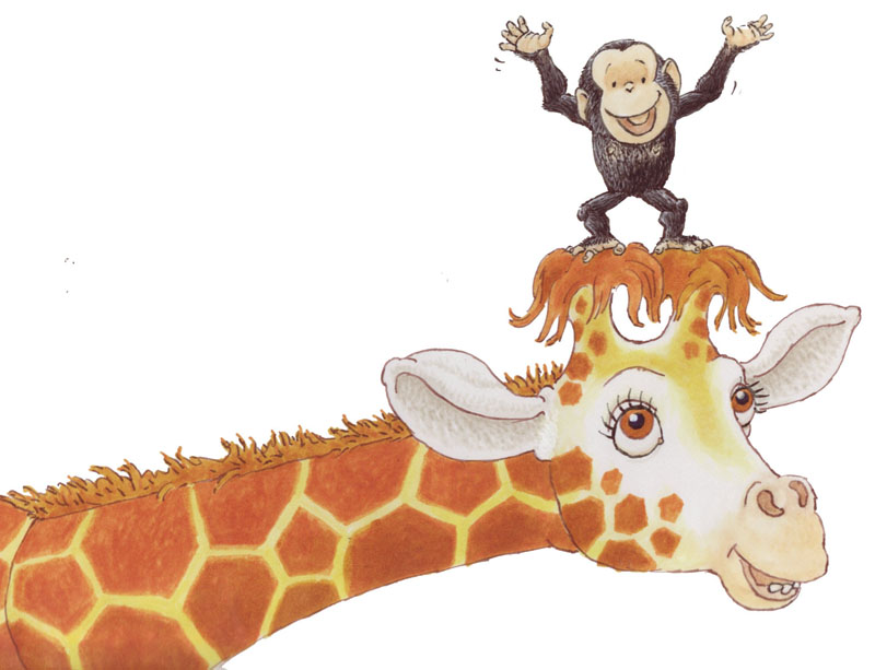 Bobo on Giraffe